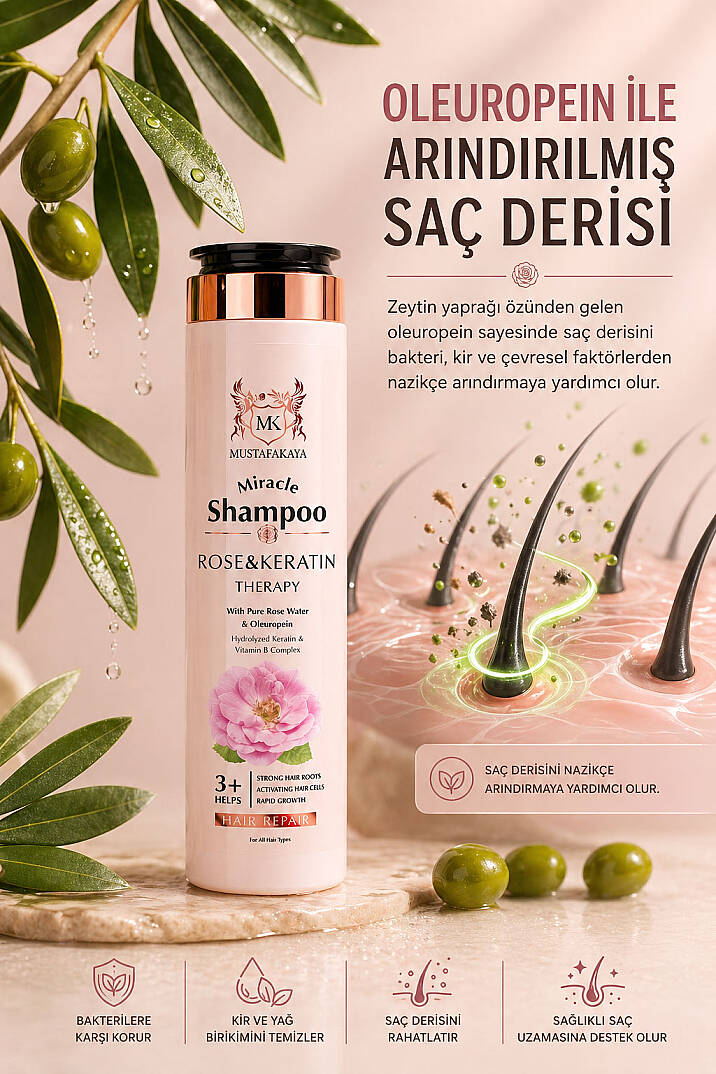 MK Gül Keratin Özlü Besleyici Şampuan - 2